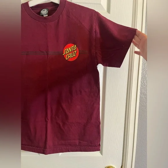 Classic dot men's Santa Cruz t-shirt size medium in burgundy - Picture 8 of 12
